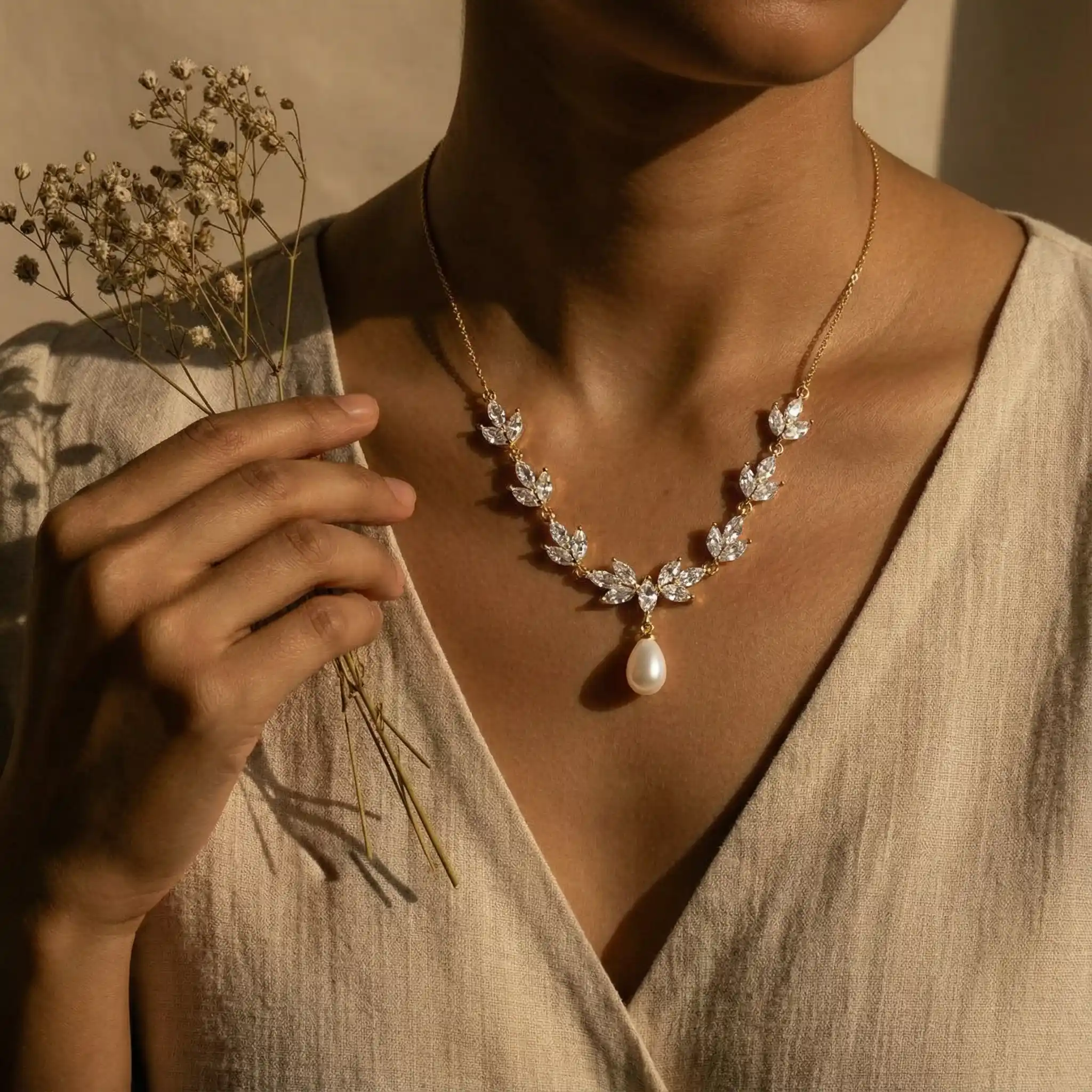 AI Necklace Model Necklines That Feel Editorial